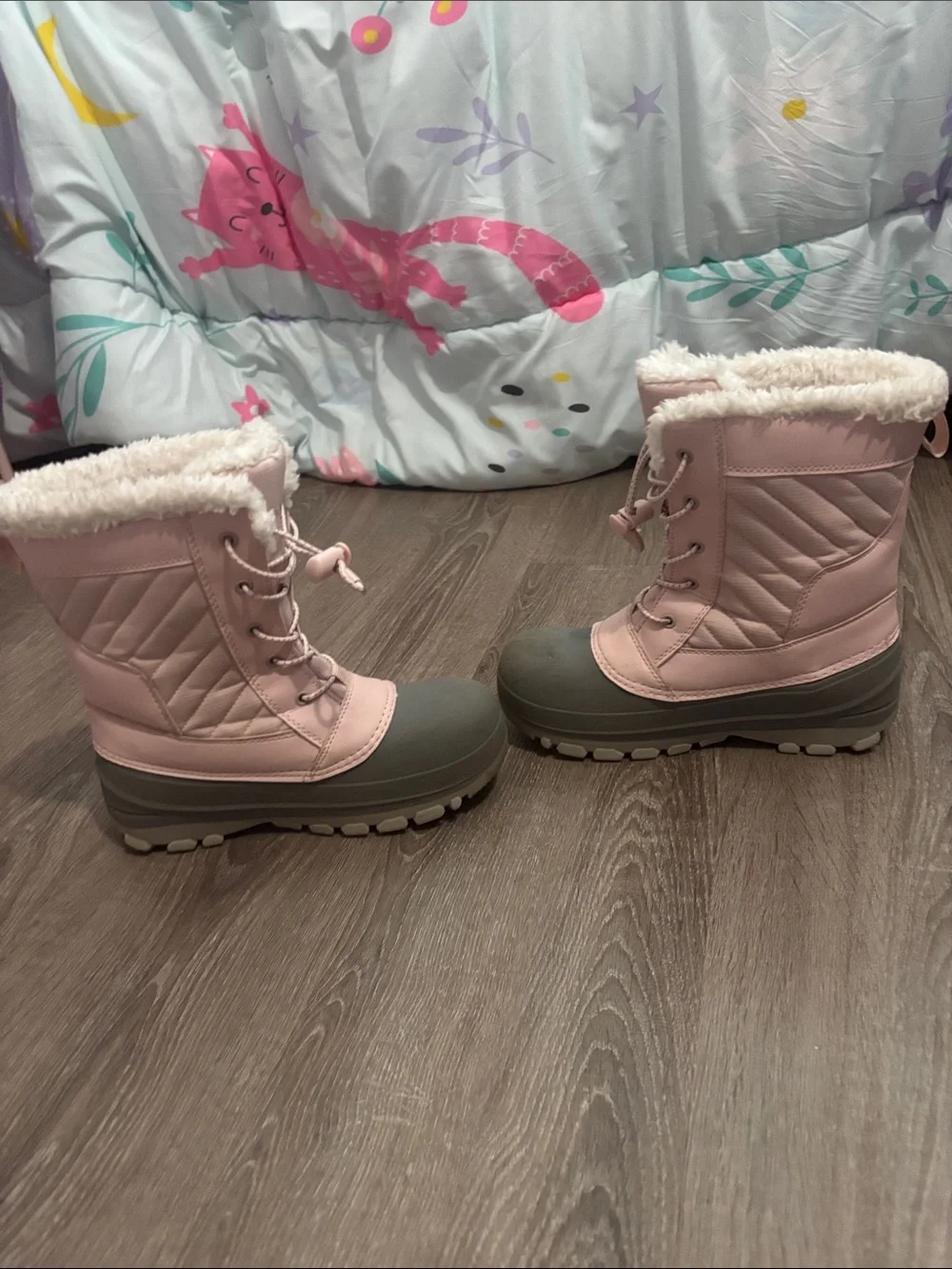 all in motion Pink and Gray Kids Insulated Snow Boots